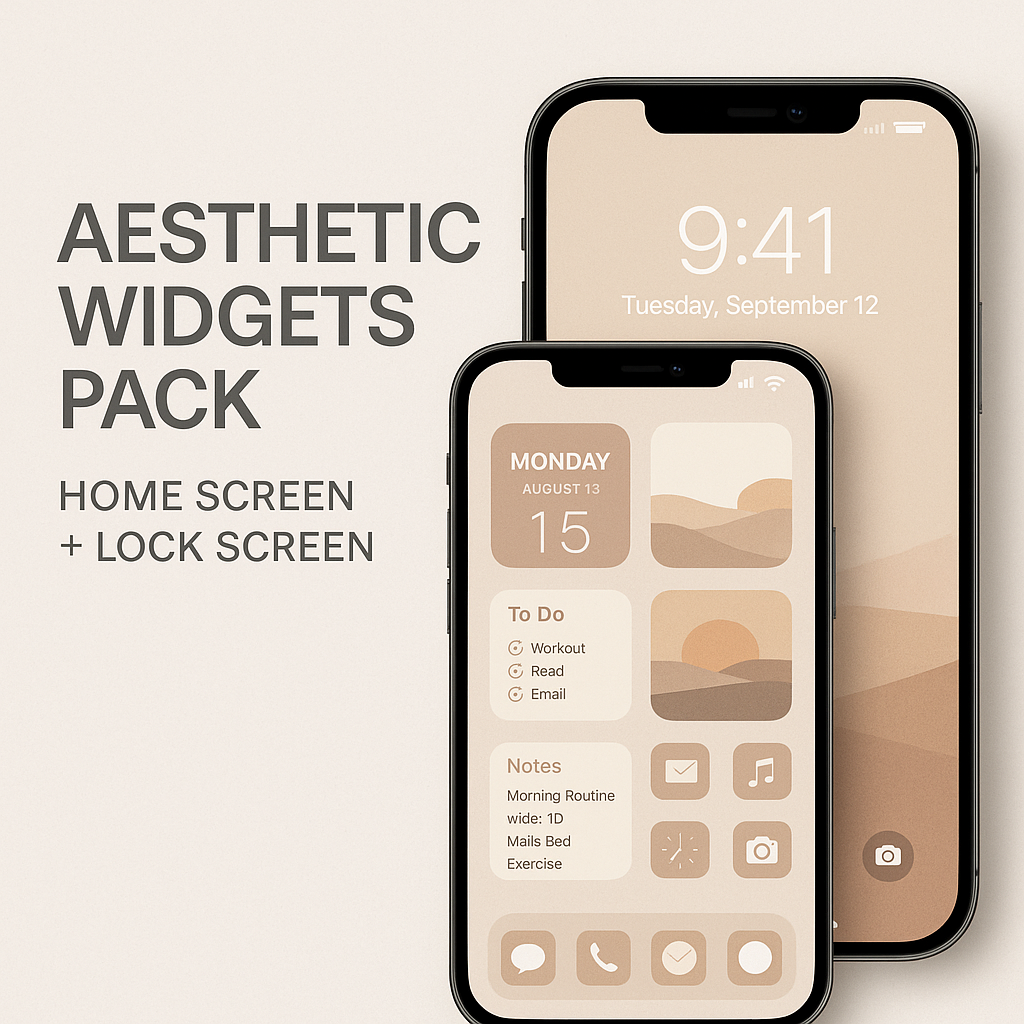 Aesthetic Widgets Pack (Home Screen + Lock Screen) – Organize-Better
