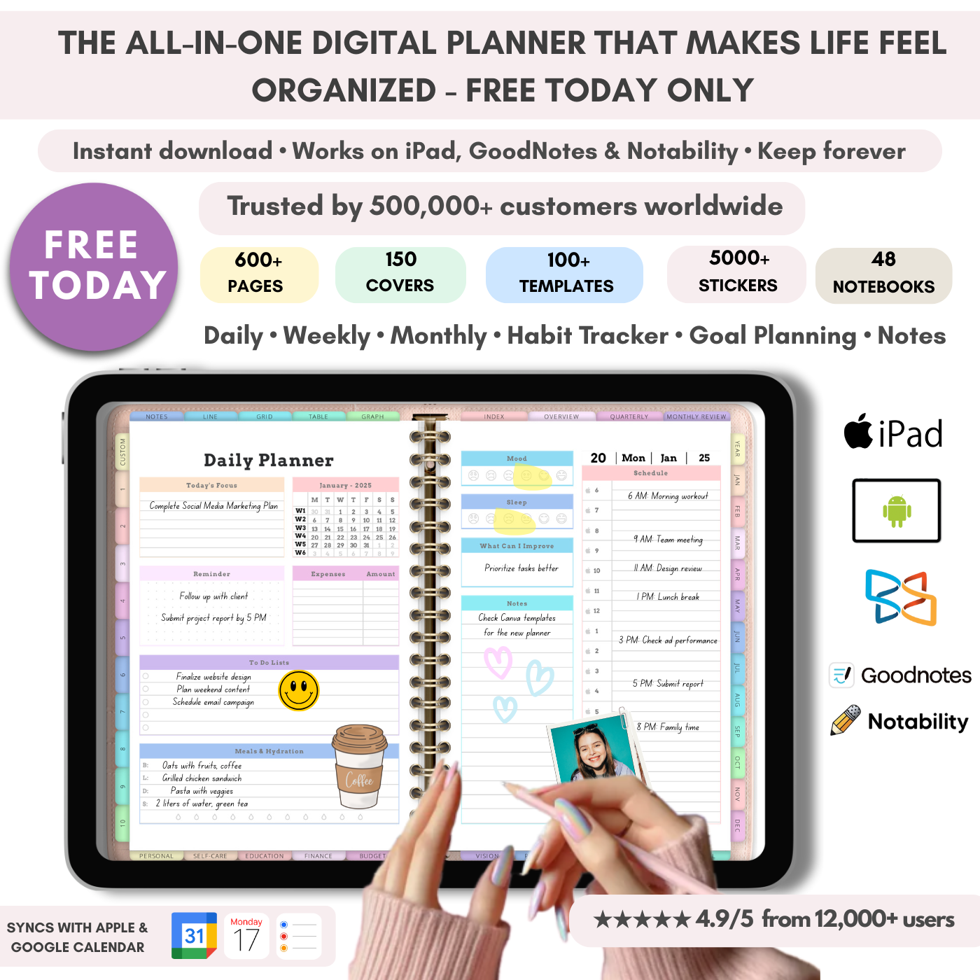 All-in-One Digital Planner 2026,2027,2028 – Organize-Better