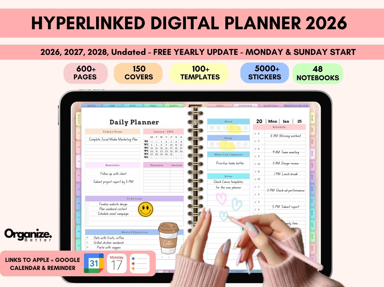 All-in-One Digital Planner 2025, 2026, 2027