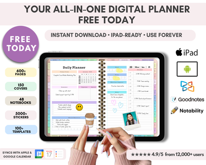 All-in-One Digital Planner 2025, 2026, 2027