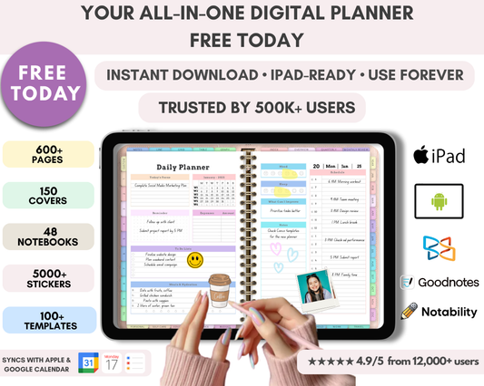 All-in-One Digital Planner 2025, 2026, 2027